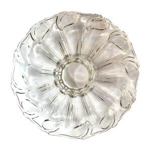 Serving Tray, Clear Glass, Footed, Raised 1 inch  13.5 inch Clear   Glass Clear